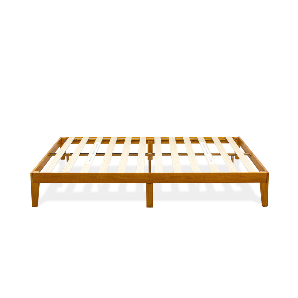 Full Size Oak Bed Frame DNP-2E-4 with Solid Wood and Extra Center Support