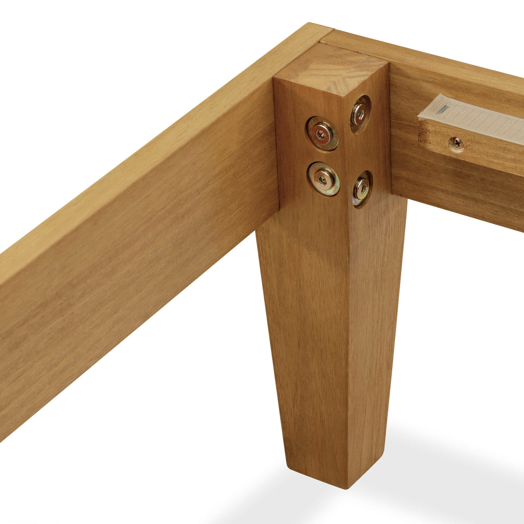 Full Size Oak Bed Frame DNP-2E-4 with Solid Wood and Extra Center Support