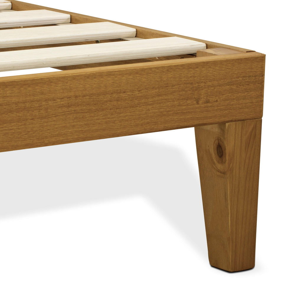 Full Size Oak Bed Frame DNP-2E-4 with Solid Wood and Extra Center Support