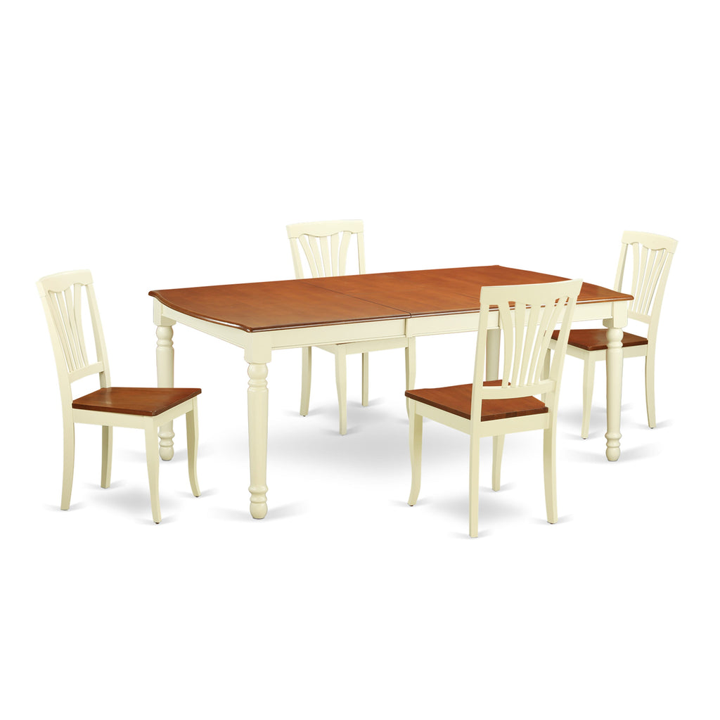 DOAV5-B1V-D Elegant 5 Piece Dining Set with Expanding Table and 4 Chairs for Kitchen or Dining Room