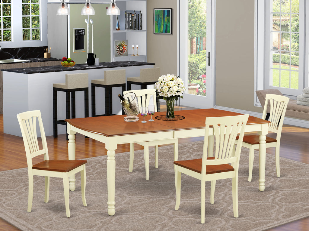 DOAV5-B1V-D Elegant 5 Piece Dining Set with Expanding Table and 4 Chairs for Kitchen or Dining Room