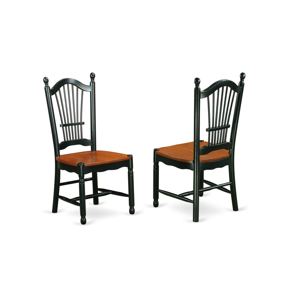 DOVE7-BGF-M Elegant 7-Piece Dining Ensemble Featuring a Rectangular Table with Butterfly Extension and Six Chairs, Black & Cherry Finish