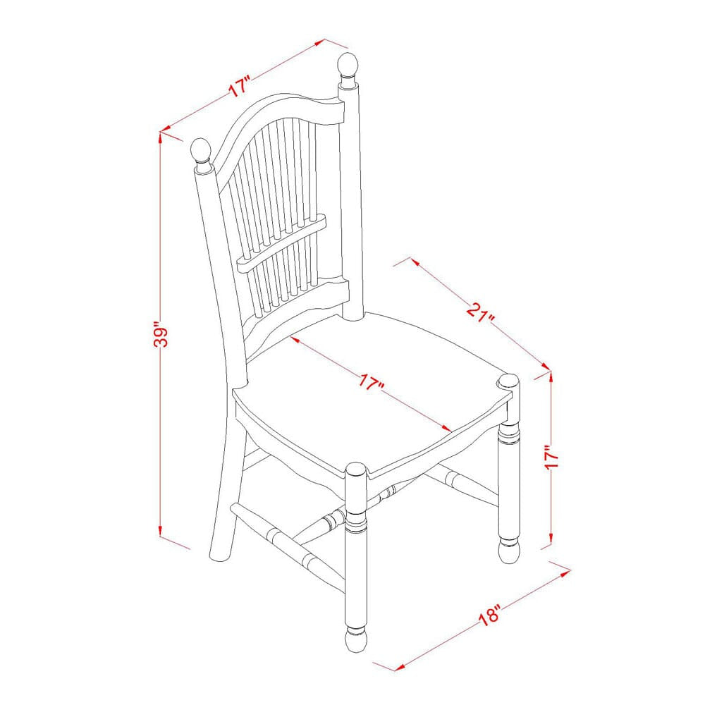 DOVE7-4M5-Q Spacious 7-Piece Dining Ensemble with Rectangle Table & Wooden Chairs, Leaf Included