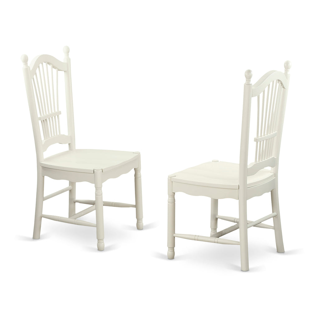 DOVE7-4M5-Q Spacious 7-Piece Dining Ensemble with Rectangle Table & Wooden Chairs, Leaf Included