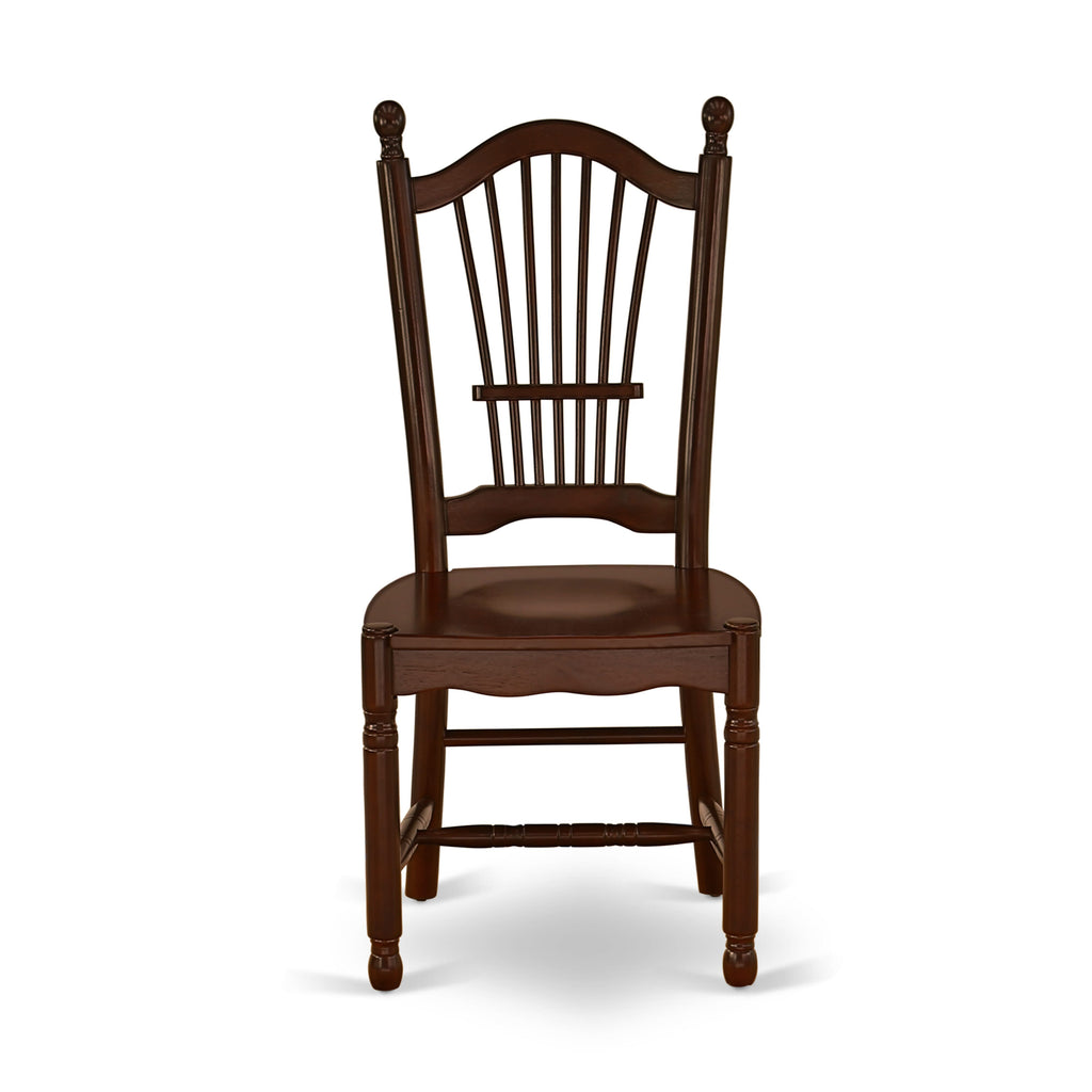 HLDO5-EQO-Q 5-Piece Dining Ensemble Elegant Pedestal Table with Chairs, Mahogany Finish, 42x42