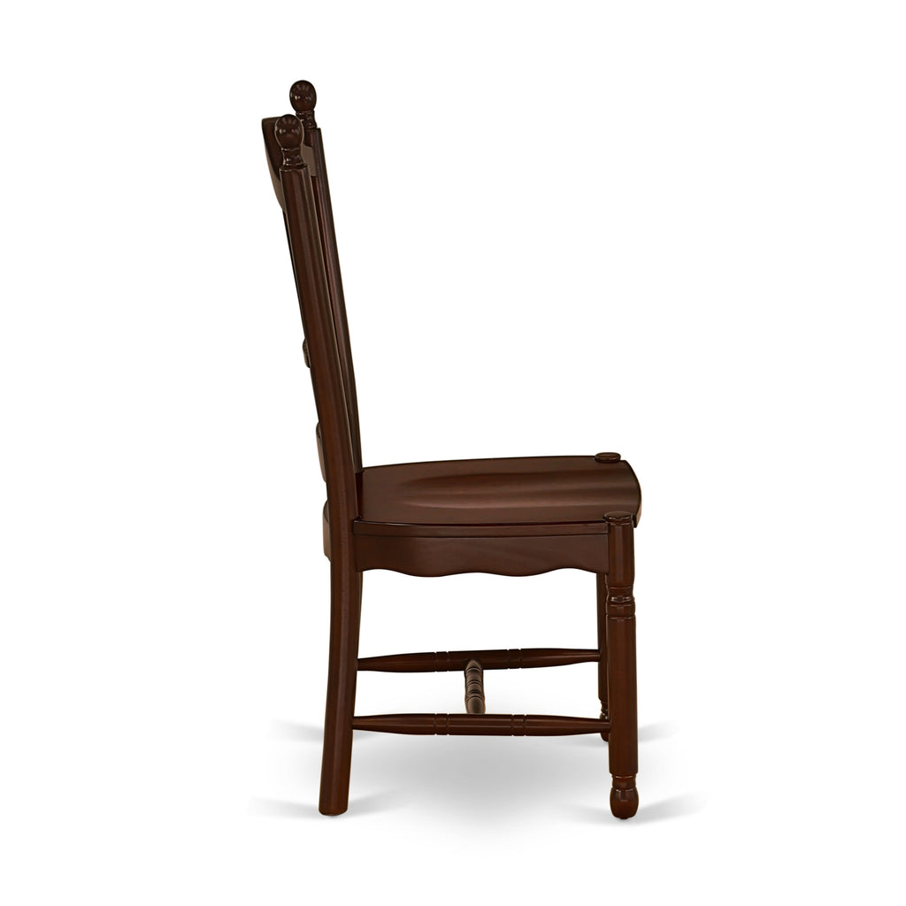 HLDO3-V4Z-D 3-Piece Dining Ensemble Includes Circular Table with Base and Pair of Seating, 42x42 Mahogany