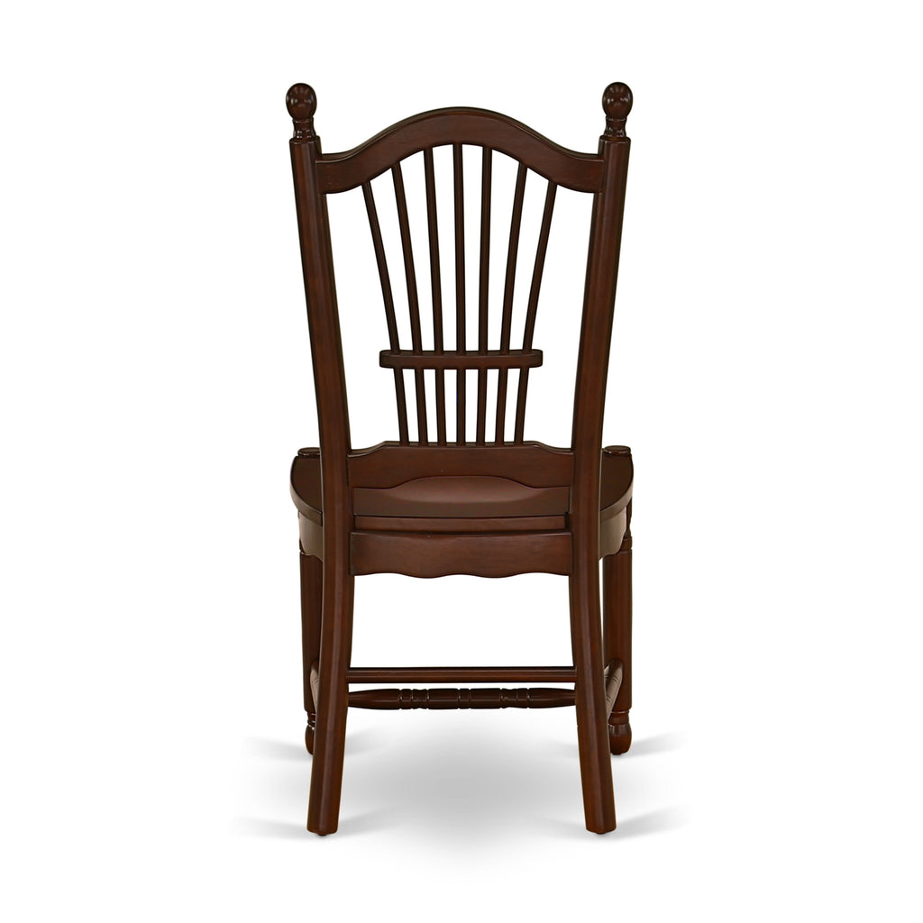 HLDO5-EQO-Q 5-Piece Dining Ensemble Elegant Pedestal Table with Chairs, Mahogany Finish, 42x42
