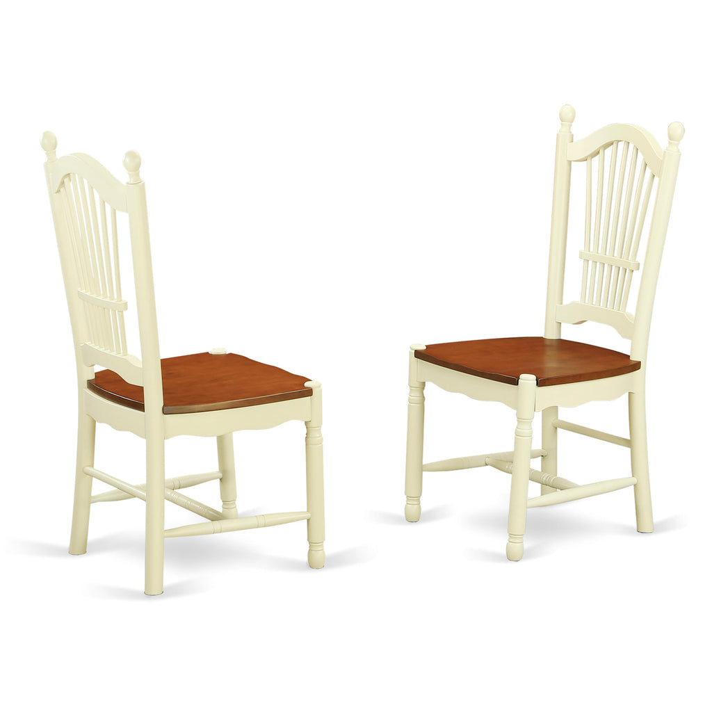 DOVE7-T7J-X 7-Piece Dining Ensemble with Rectangular Table and 6 Chairs, Buttermilk Cherry Fusion