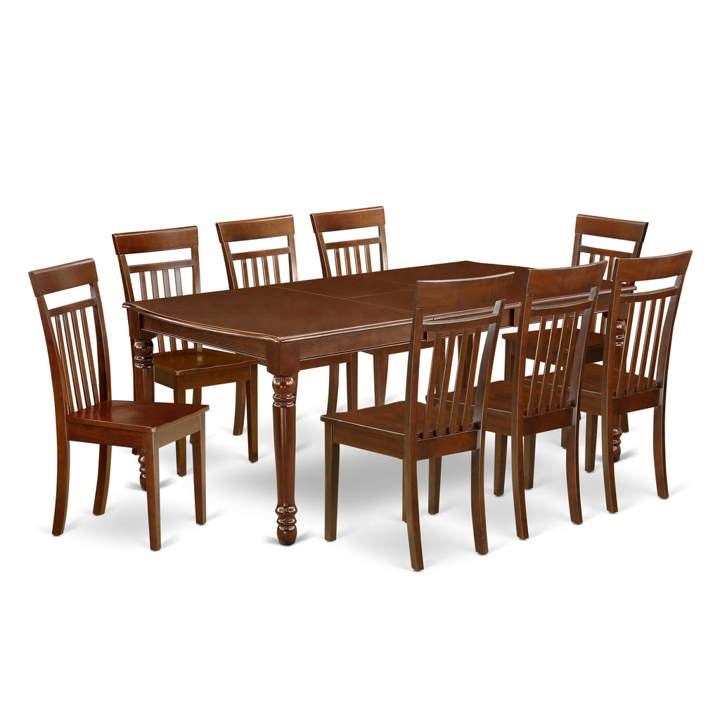 DOCA9-05G-N Classic Mahogany 9-Piece Dining Ensemble with Butterfly Leaf Table and Chairs