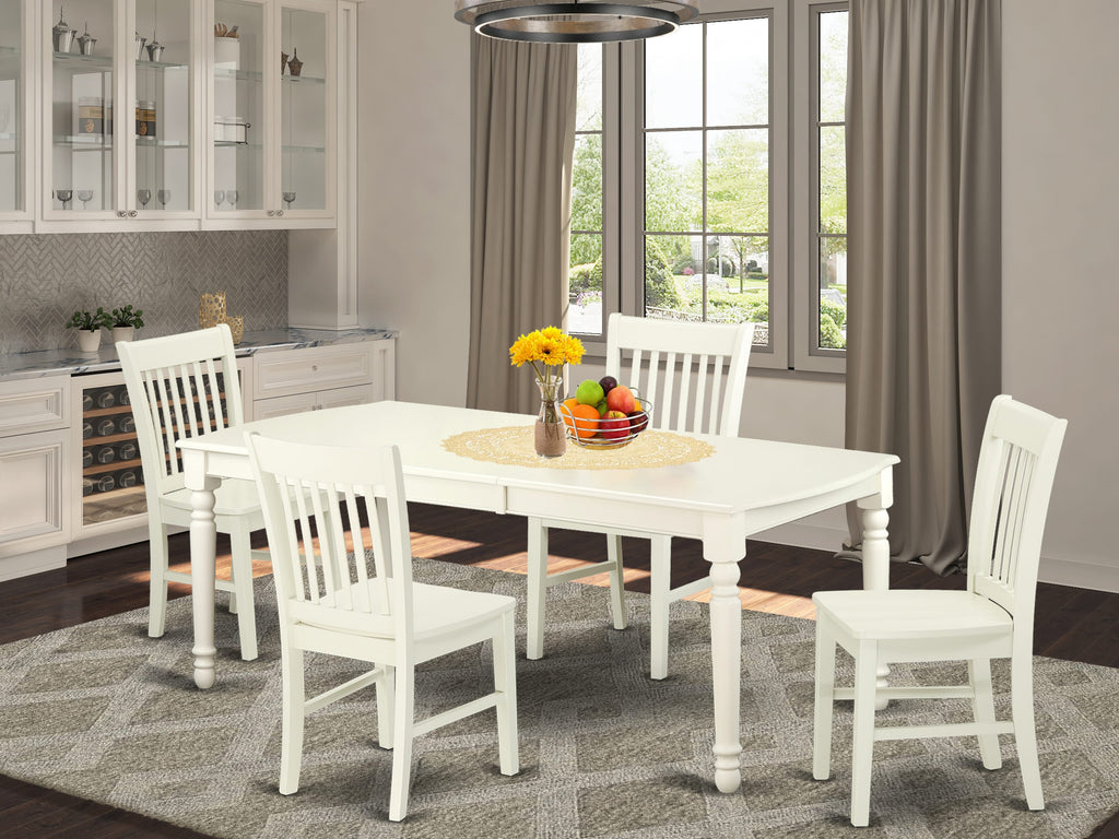 DONO5-D30-U 5 Piece Dining Collection with Expandable Dining Table and 4 Wooden Chairs, 42x78