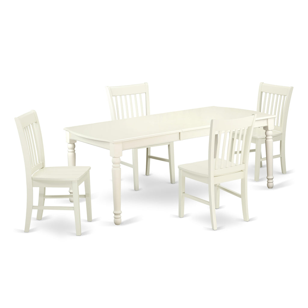 DONO5-D30-U 5 Piece Dining Collection with Expandable Dining Table and 4 Wooden Chairs, 42x78