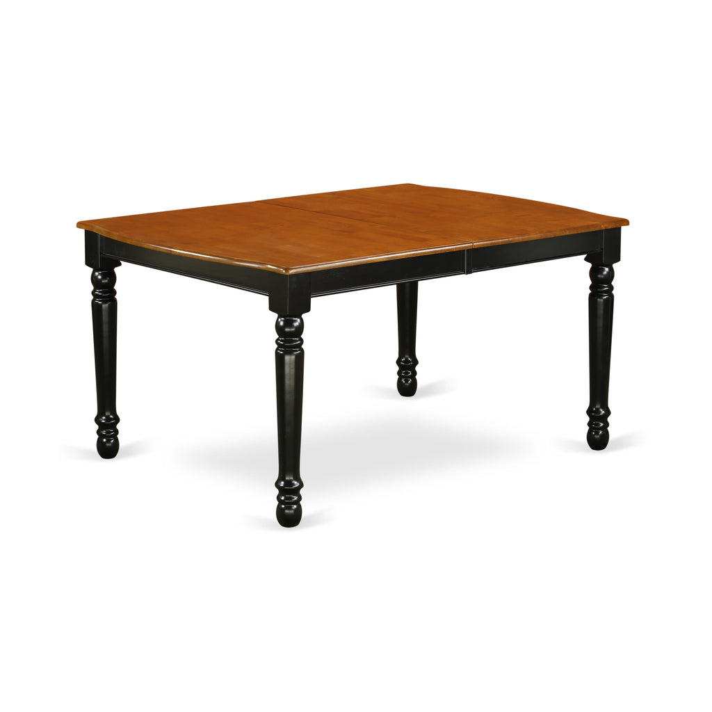 DOVE7-BGF-M Elegant 7-Piece Dining Ensemble Featuring a Rectangular Table with Butterfly Extension and Six Chairs, Black & Cherry Finish
