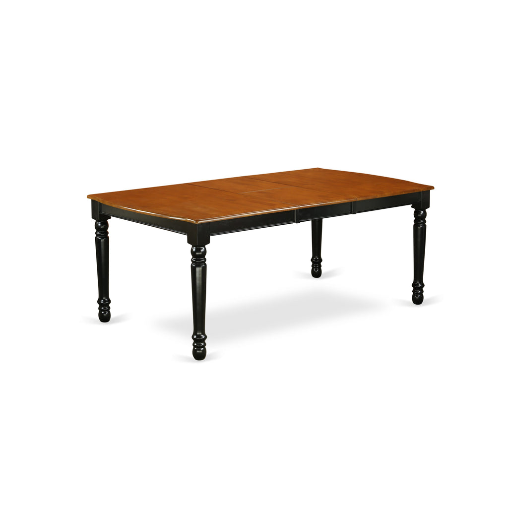 DOVE7-BGF-M Elegant 7-Piece Dining Ensemble Featuring a Rectangular Table with Butterfly Extension and Six Chairs, Black & Cherry Finish