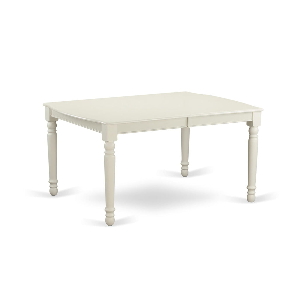 DOVE7-4M5-Q Spacious 7-Piece Dining Ensemble with Rectangle Table & Wooden Chairs, Leaf Included
