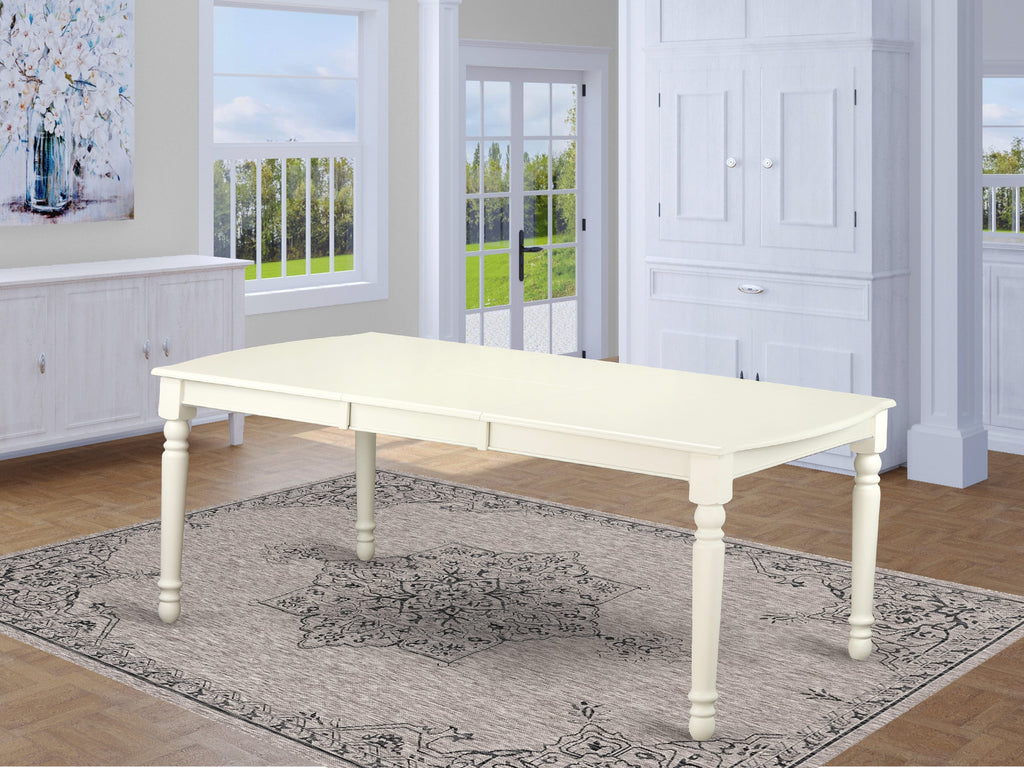 DOT-L3H-N Elegant Dover Table with Butterfly Leaf & Stylish Legs, 42x78 Inch, Linen White Finish Dining Room