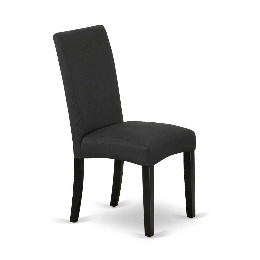 WEDR7-TLJ-GD 7-Piece Dining Ensemble with Rectangular Butterfly Leaf Table and Six Black Upholstered Chairs