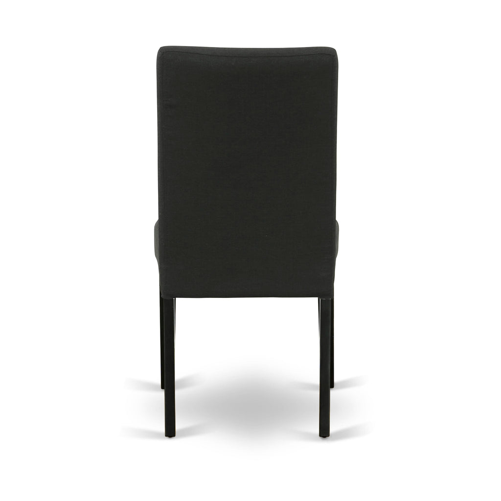 WEDR7-TLJ-GD 7-Piece Dining Ensemble with Rectangular Butterfly Leaf Table and Six Black Upholstered Chairs