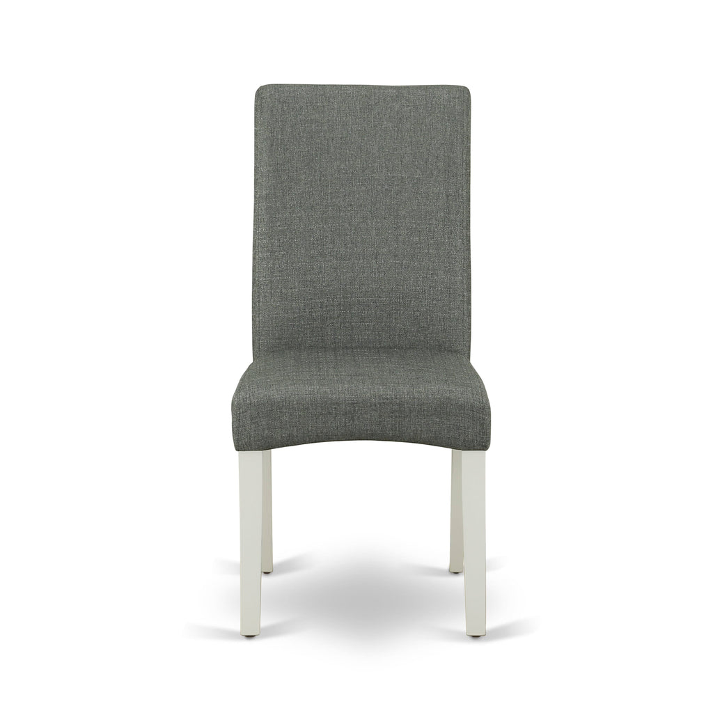 CADR7-CP3-65 Dining Set with Rectangular Table and 6 Elegant Gray Fabric Chairs, 36x60, Linen Hued