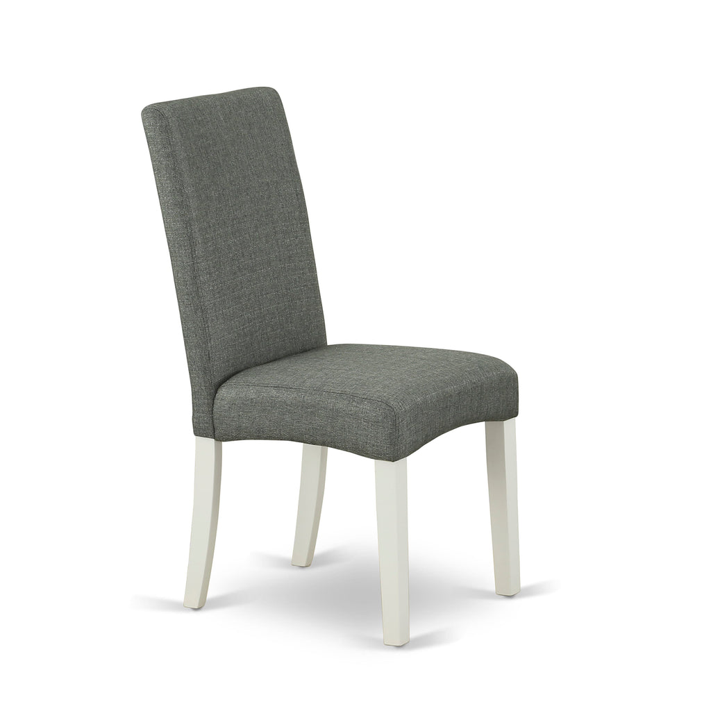 CADR7-CP3-65 Dining Set with Rectangular Table and 6 Elegant Gray Fabric Chairs, 36x60, Linen Hued