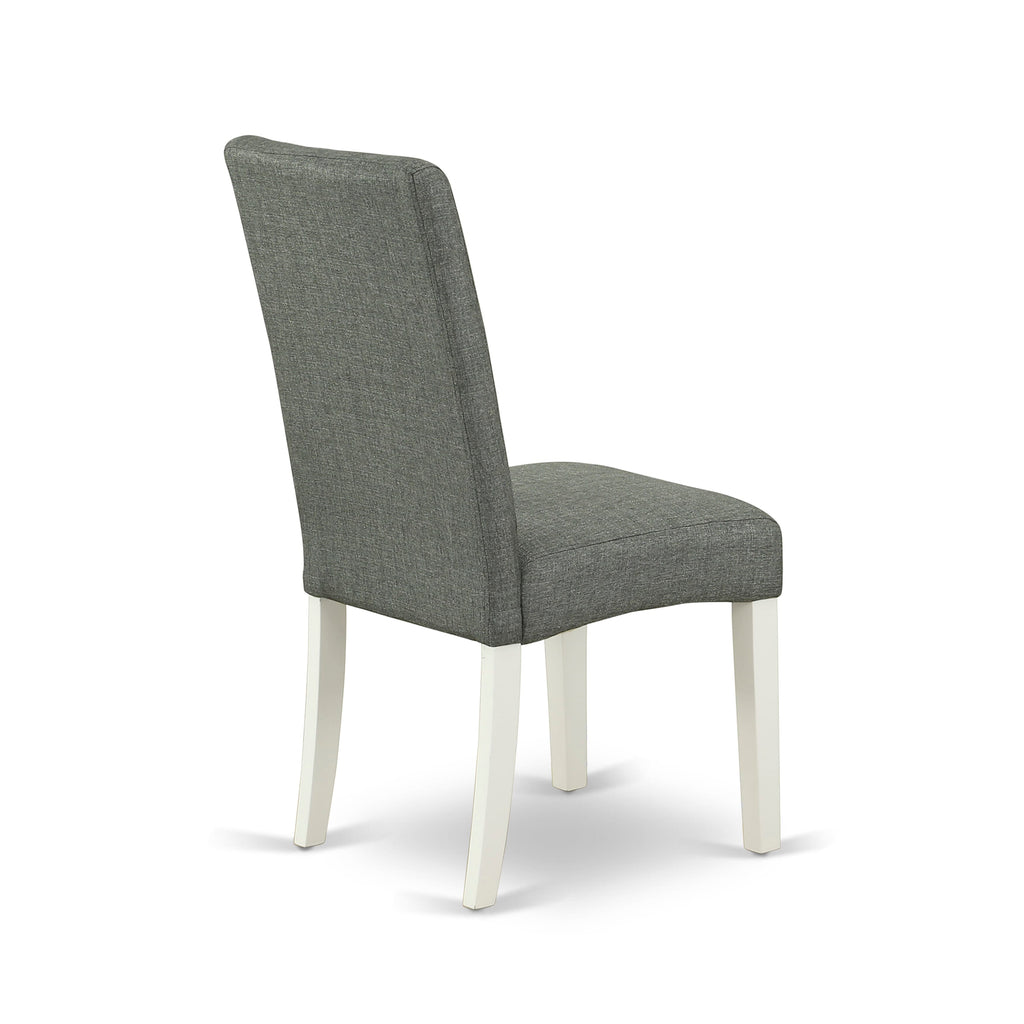 CADR7-CP3-65 Dining Set with Rectangular Table and 6 Elegant Gray Fabric Chairs, 36x60, Linen Hued