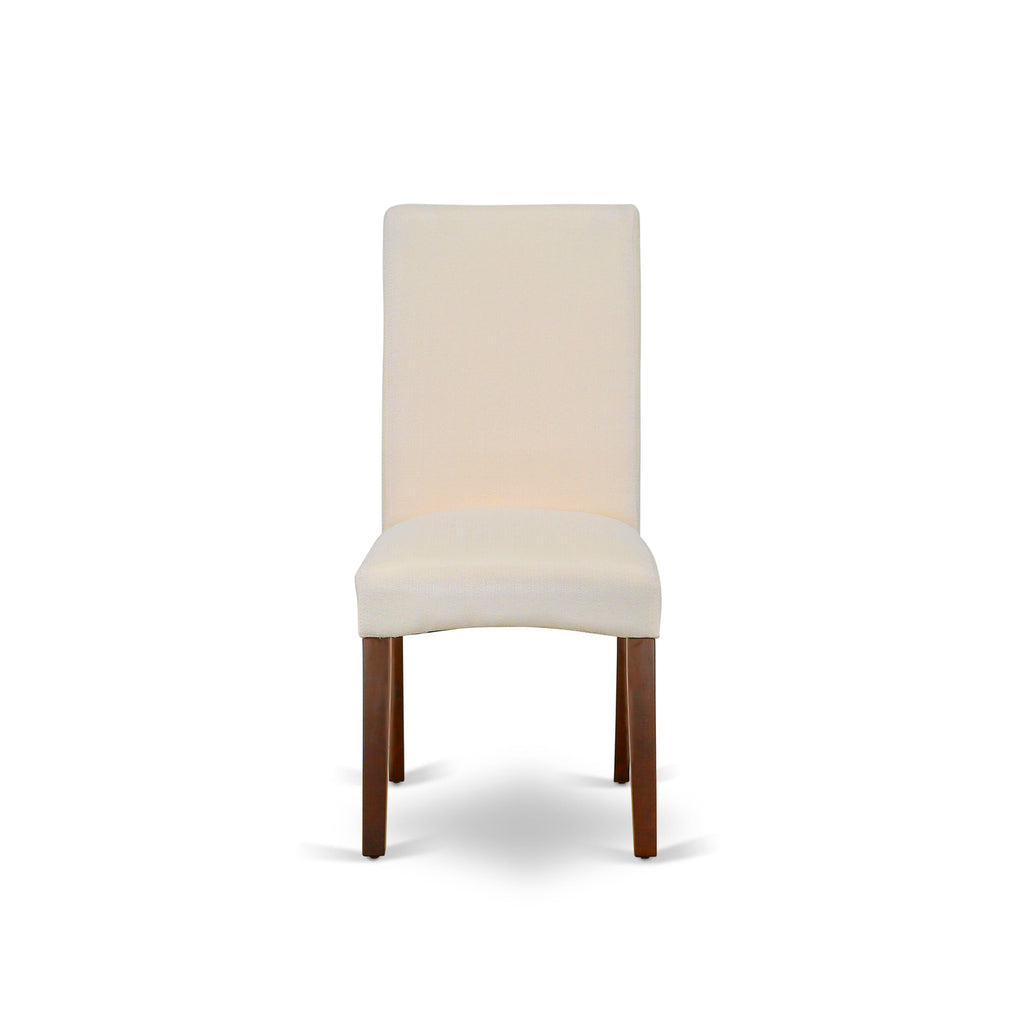 CADR5-K73-TM 5-PC Contemporary Dining Ensemble Rectangular Table & 4 Cream Linen Chairs, 36x60 Mahogany