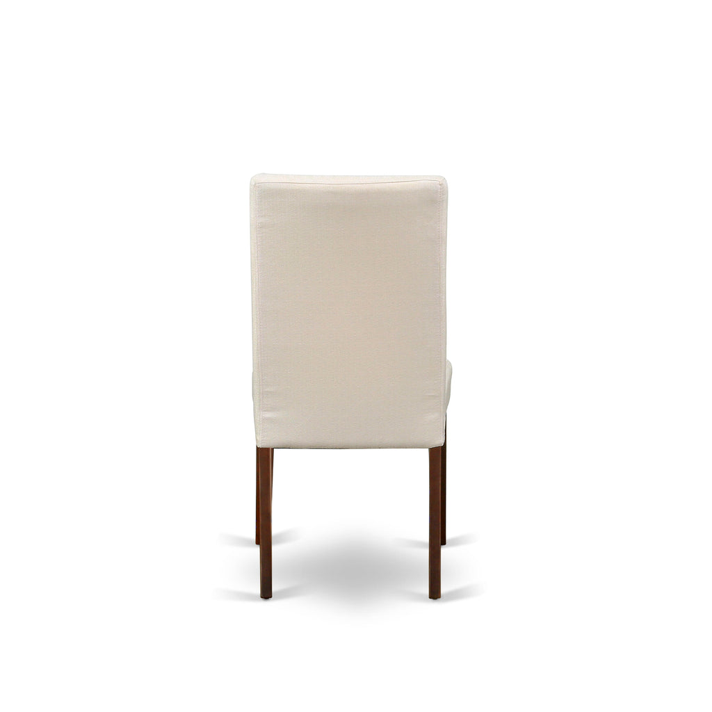 Contemporary Dining Set CADR7-7IA-SD Rustic Mahogany Table & 6 Cream Upholstered Chairs, 36x60 Inches