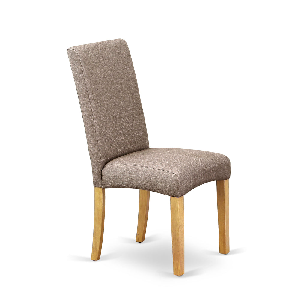 CADR5-B4C-DA 5 Piece Dining Ensemble Rectangle Table & 4 Dark Khaki Linen Chairs in Oak Finish