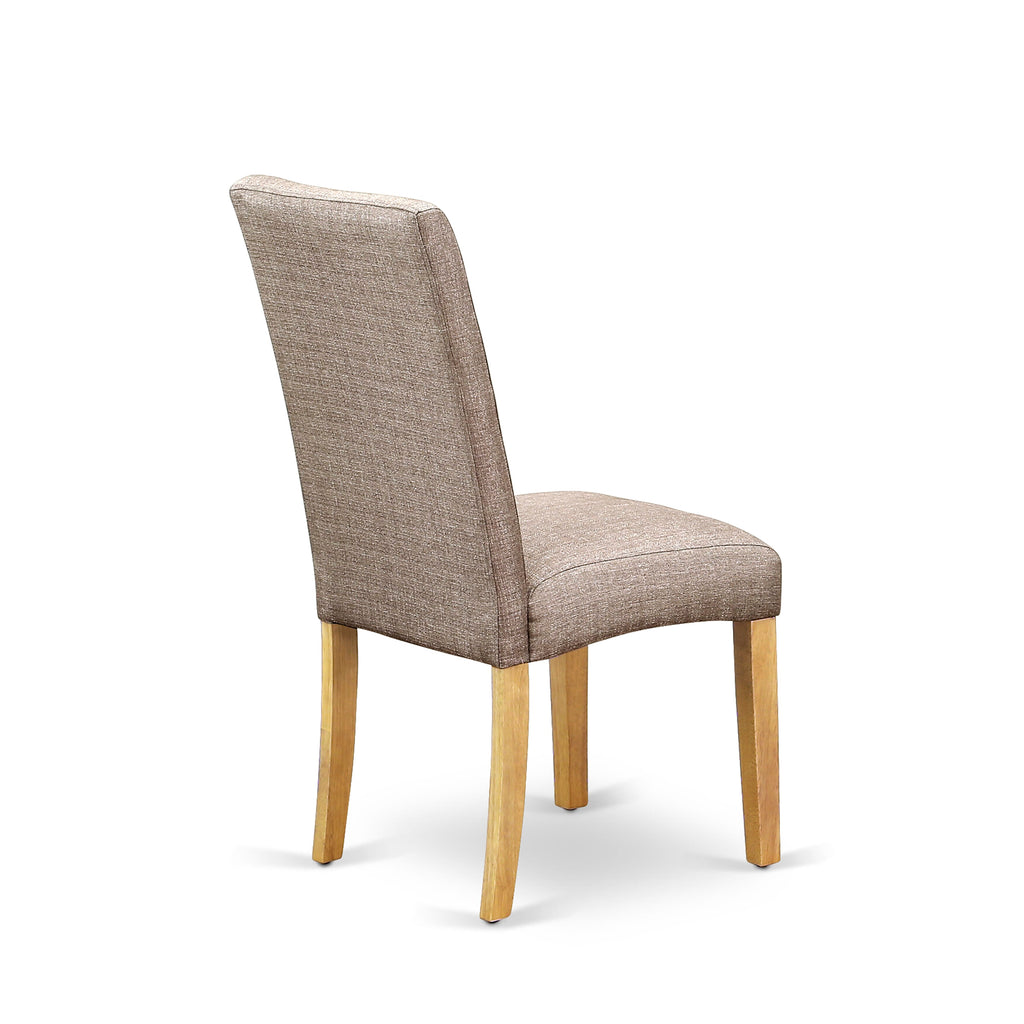 DRP4TUN Elegant Oak Dining Chairs with Dark Khaki Linen Upholstery, Set for Your Table Decor