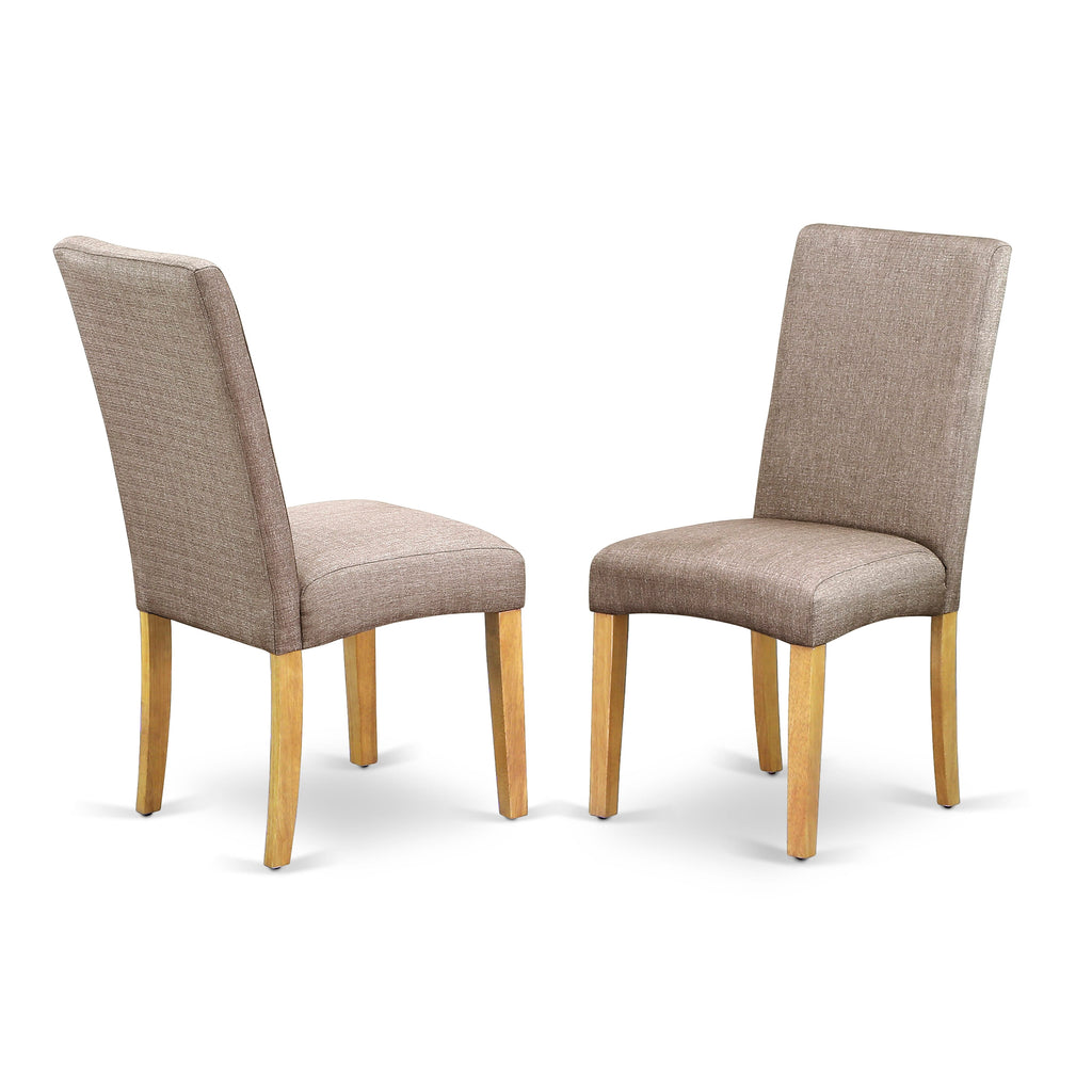 CADR5-B4C-DA 5 Piece Dining Ensemble Rectangle Table & 4 Dark Khaki Linen Chairs in Oak Finish
