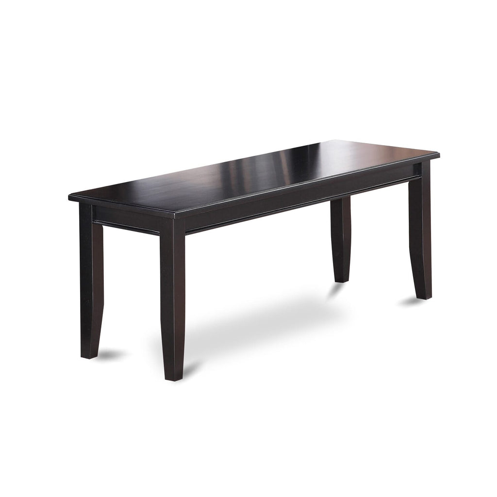 WEDU64-CXK-TD 6 Pc Set Expansive Dining Table with Butterfly Leaf, 4 Comfy Chairs & Bench, 42x60, Black Finish