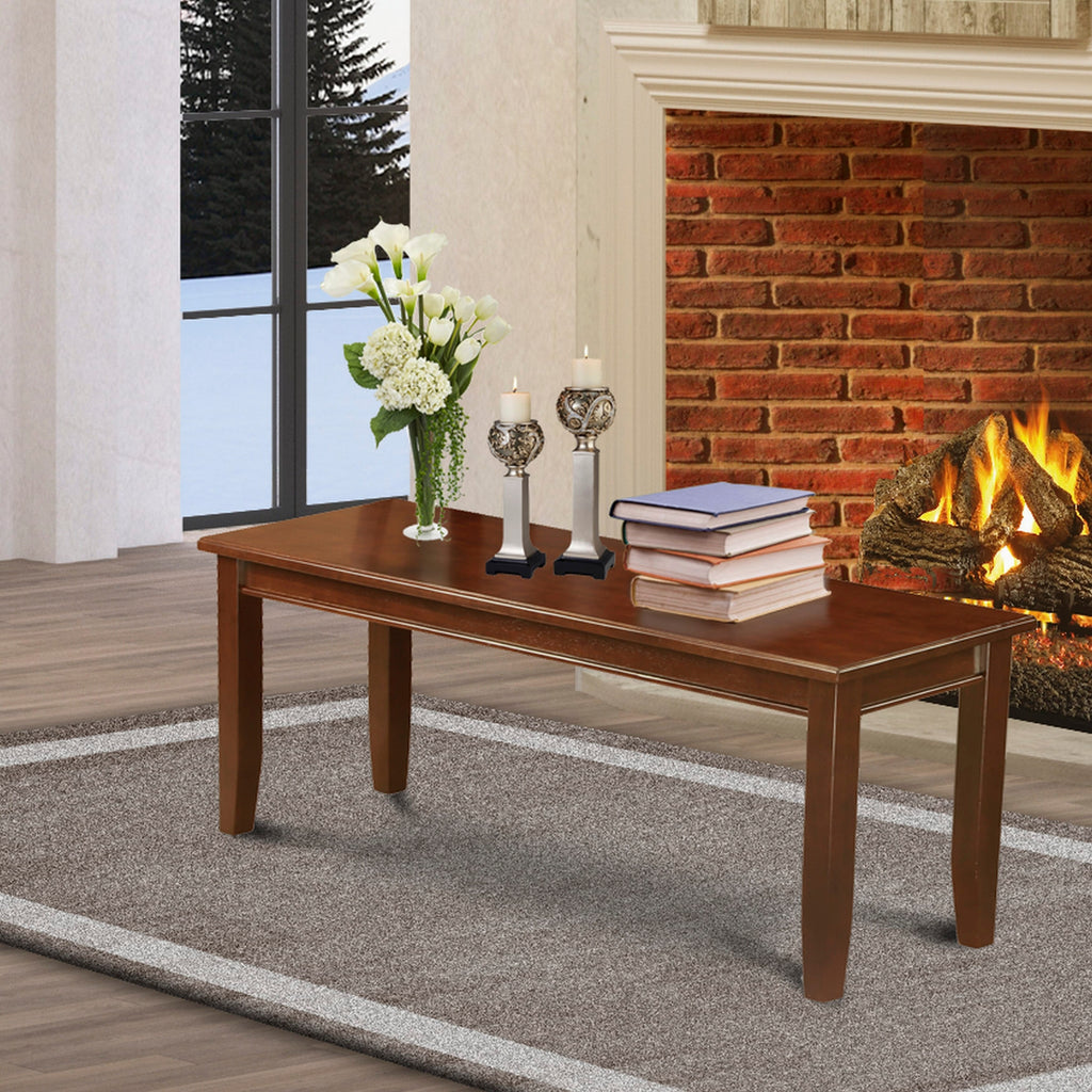 DUB-MTR-0 Wooden Dining Table Bench with Mahogany Finish, 51x15x17 Inch Seating
