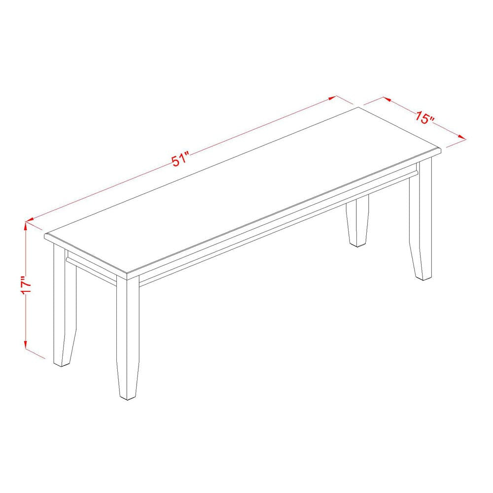 PSML5N-6VW-T Elegant 5-Piece Dining Ensemble with Extendable Rectangle Table, 2 Chairs & Dual Benches, 32x60 in, Rich Wood Finish