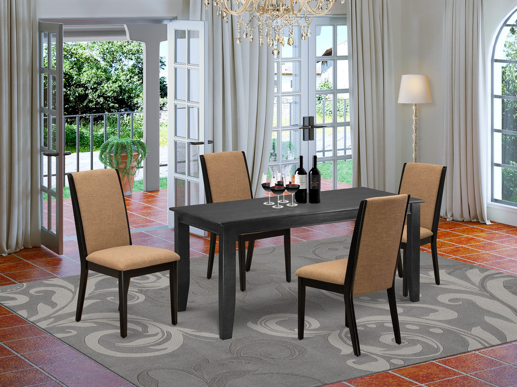 Dining Set DULA5-JG4-XG 5-Piece Table, 4 Stylish Chairs, Light Sable, 36x60