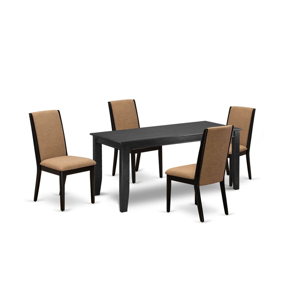 Dining Set DULA5-JG4-XG 5-Piece Table, 4 Stylish Chairs, Light Sable, 36x60