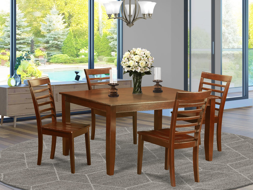 DUML5-Y1O-B Perfect Gathering Set with Spacious Table & 4 Comfy Chairs for Dining Enjoyment
