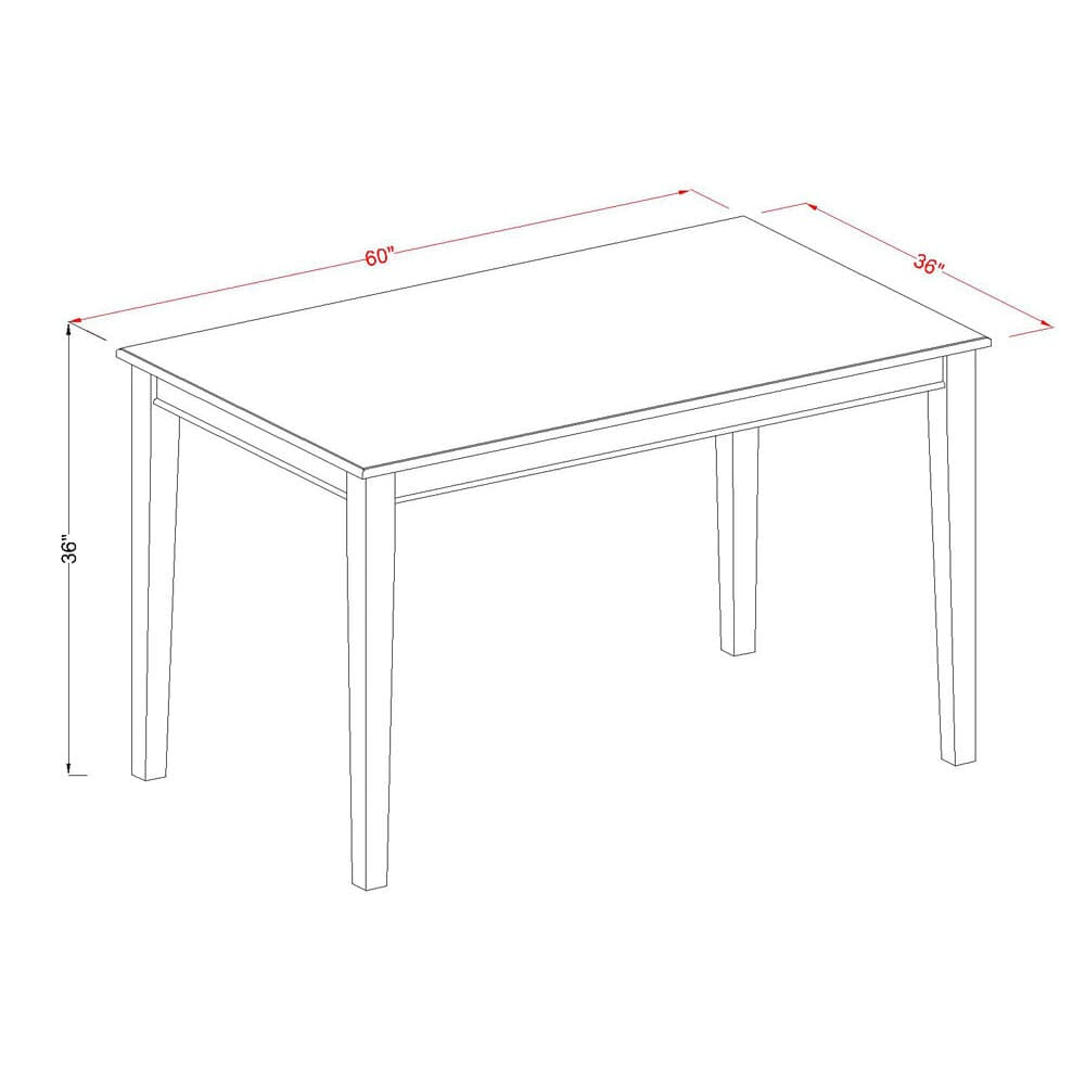 DUT-MCI-W High Dudley Dining Table with Sturdy Legs, Counter Height, Rectangular 36x60 Top in Rich Wood Finish