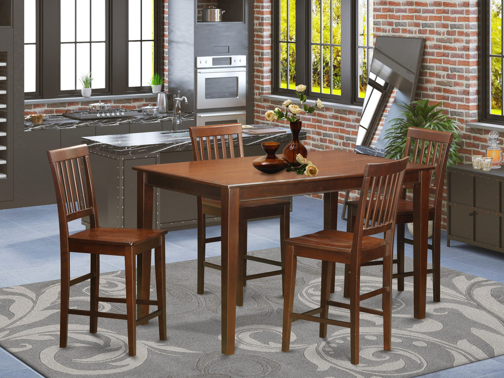 DUVN5K-SW1-W Stylish 5-Piece Set with Rectangle Table & Comfy Chairs in Chic White, 36x60