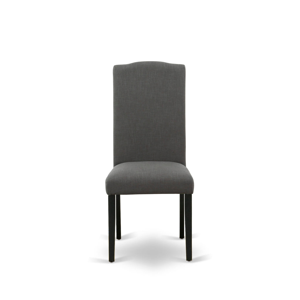 ENP1TQ6 Dine-Style Black Linen with Studded Accents - 2 Chair Set for Parson Dining Room
