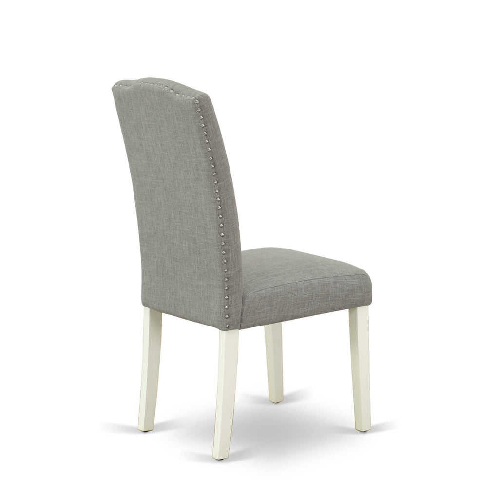 X077EEBAO-E 9-Piece Dining Ensemble with Rectangular Table, X-Design Legs & Shitake Upholstered Parson Chairs, 40x72, Multi-Hue
