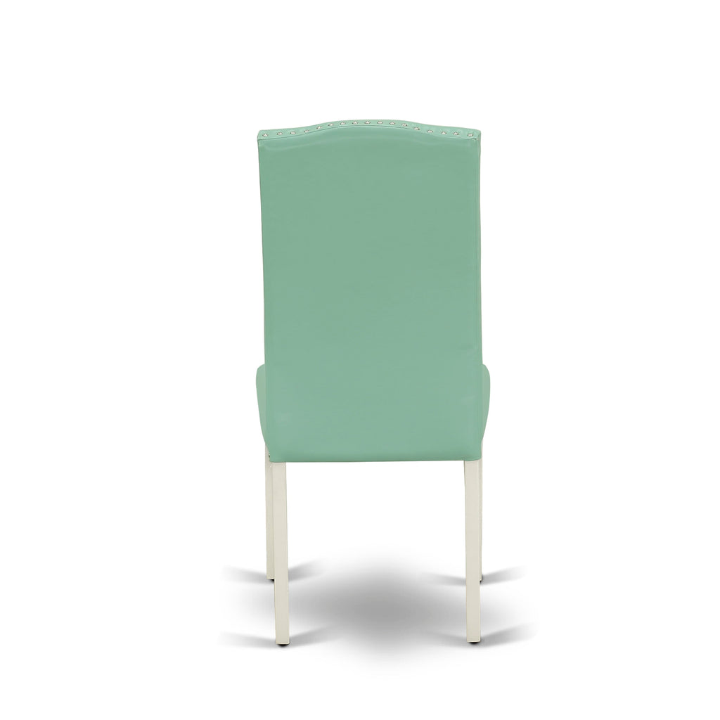 MZEN3-ZRH-S0 Compact 3 Pcs Dining Ensemble with Turnable Table and 2 Chair Duo, Vintage White Finish