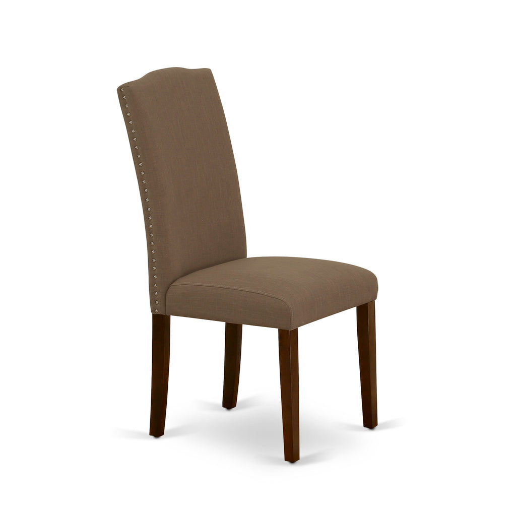 MZEN3-WCE-9O 3-Piece Dining Set of Rectangular Dropleaf Table & Two Chairs with Coffee Fabric in Wood Finish, 36x54 Inch