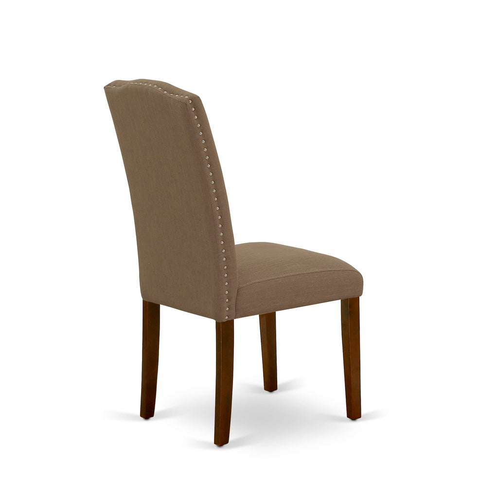 MZEN3-WCE-9O 3-Piece Dining Set of Rectangular Dropleaf Table & Two Chairs with Coffee Fabric in Wood Finish, 36x54 Inch