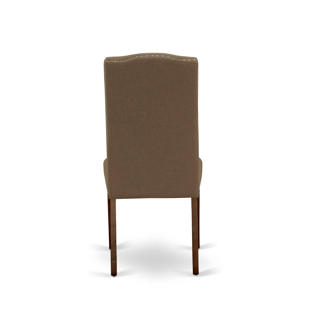 MZEN3-WCE-9O 3-Piece Dining Set of Rectangular Dropleaf Table & Two Chairs with Coffee Fabric in Wood Finish, 36x54 Inch