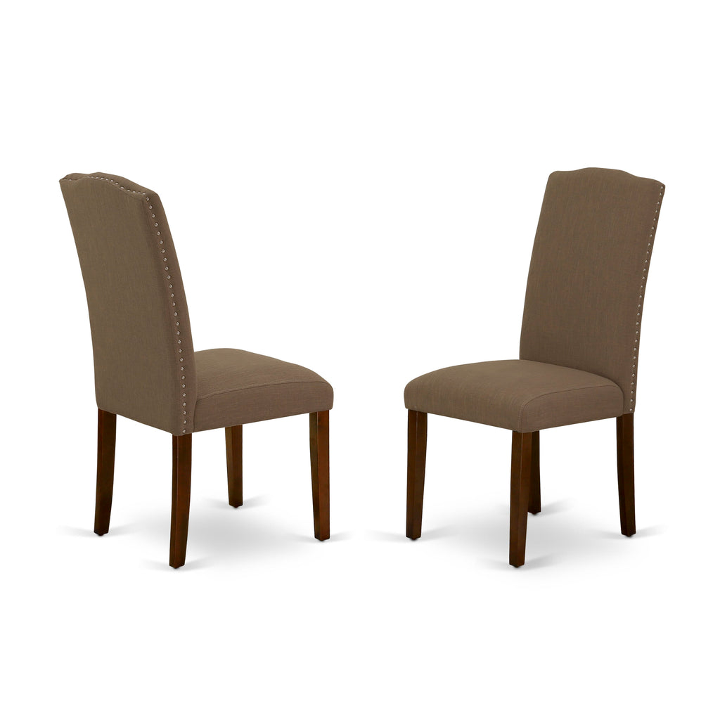 AMEN3-VY2-6O Versatile 3-Piece Dining Set Round Table & Upholstered Chairs, 36 Inch, Dark Coffee Finish