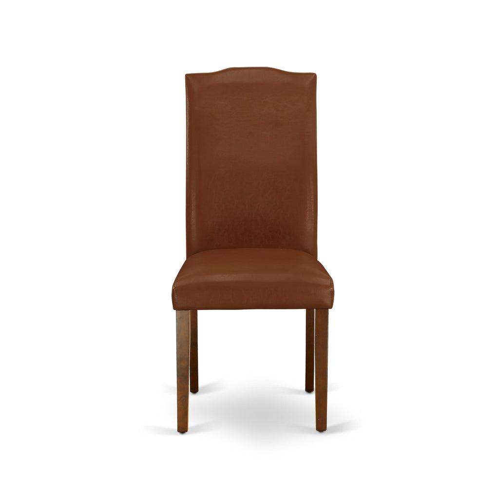 MZEN3-YZ5-79 Modish 3-Piece Dining Ensemble with Dropleaf Table and 2 Sophisticated Brown Chairs, 36x54 In, Rich Mahogany