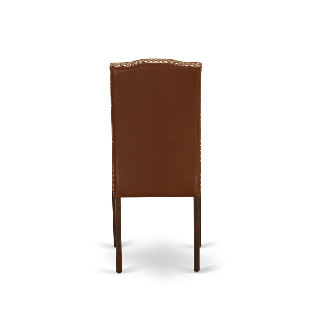 MZEN5-VSB-UP 5 Piece Dining Ensemble with Dropleaf Table and Brown Faux Leather Chairs