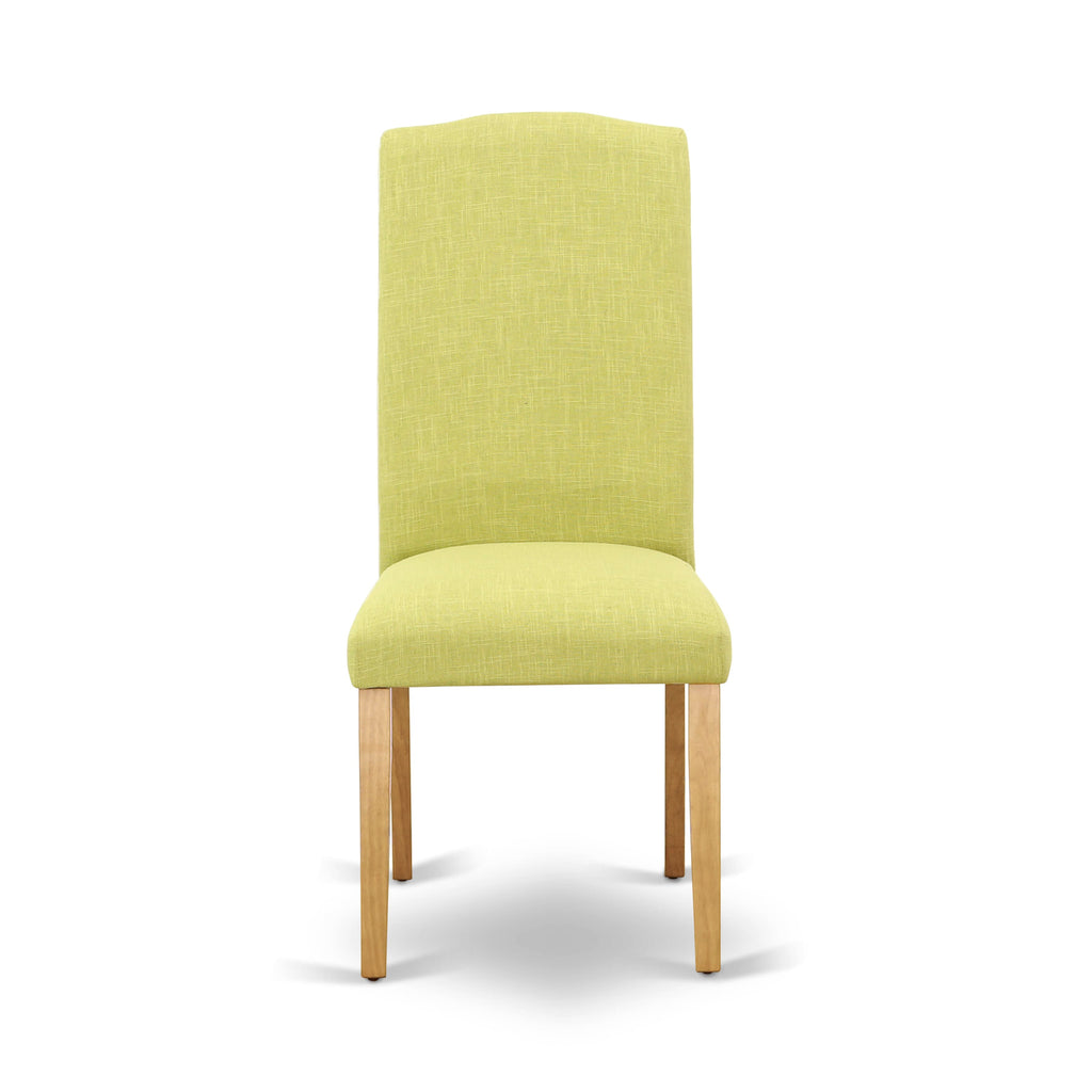 CAEN7-V5O-8F Oak 7-Piece Dining Collection with Parson Chairs and Table, Limelight Linen