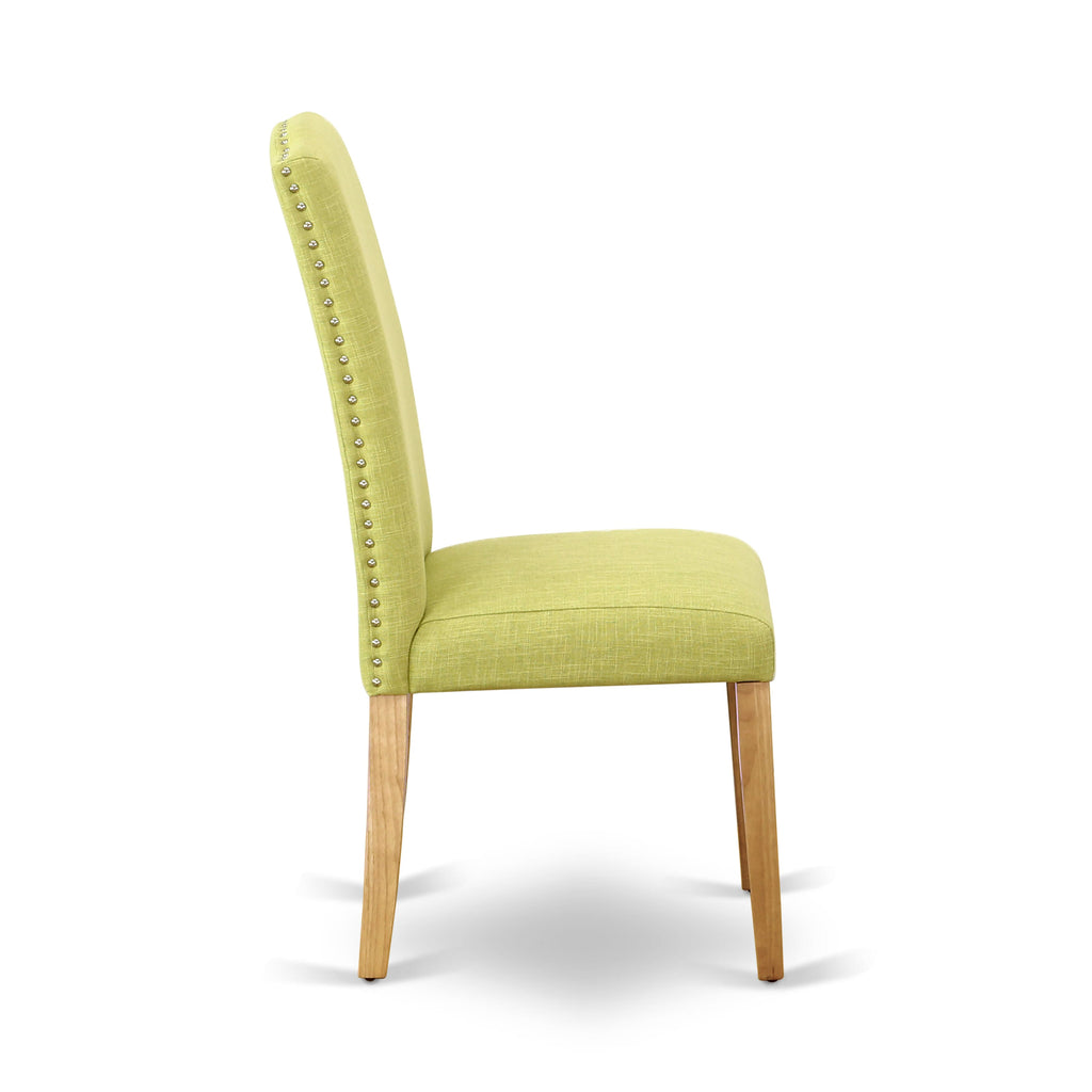 Compact 3PC Dining Set  OXEN3-FMI-IY Cozy Square Table & Limelight Linen Chairs Ideal for Small Areas