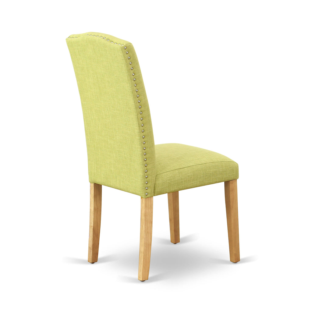 CAEN7-V5O-8F Oak 7-Piece Dining Collection with Parson Chairs and Table, Limelight Linen