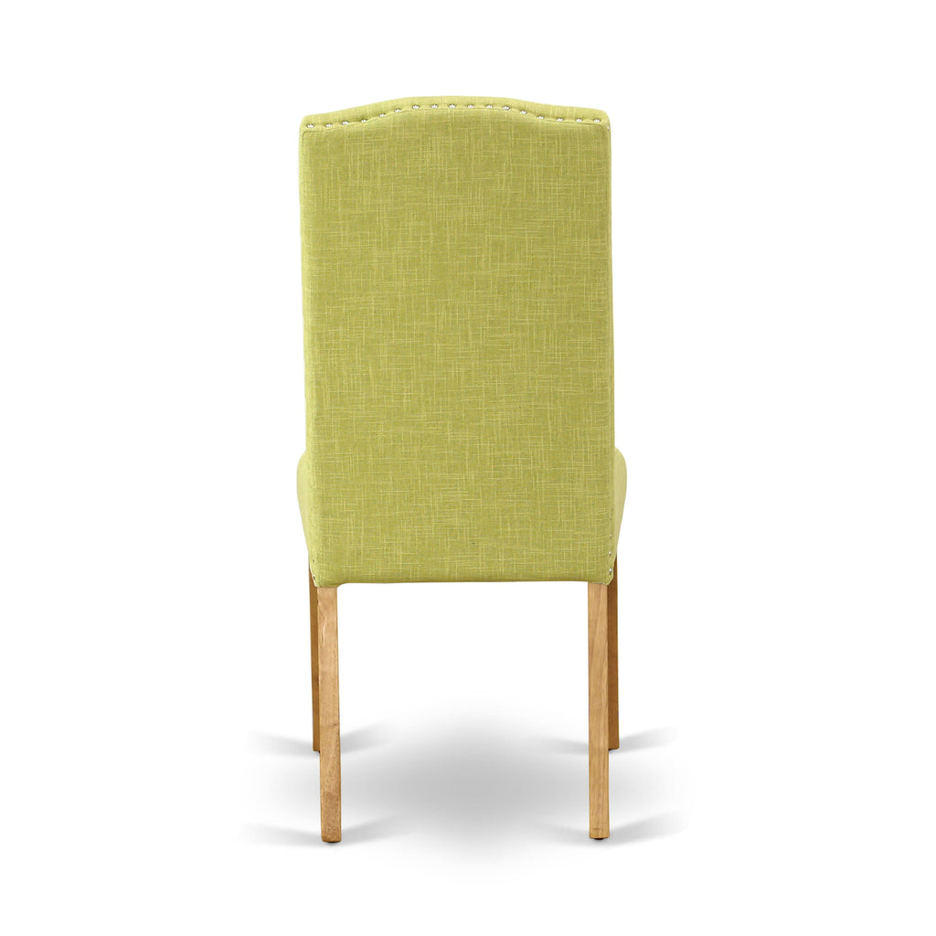 CAEN7-V5O-8F Oak 7-Piece Dining Collection with Parson Chairs and Table, Limelight Linen